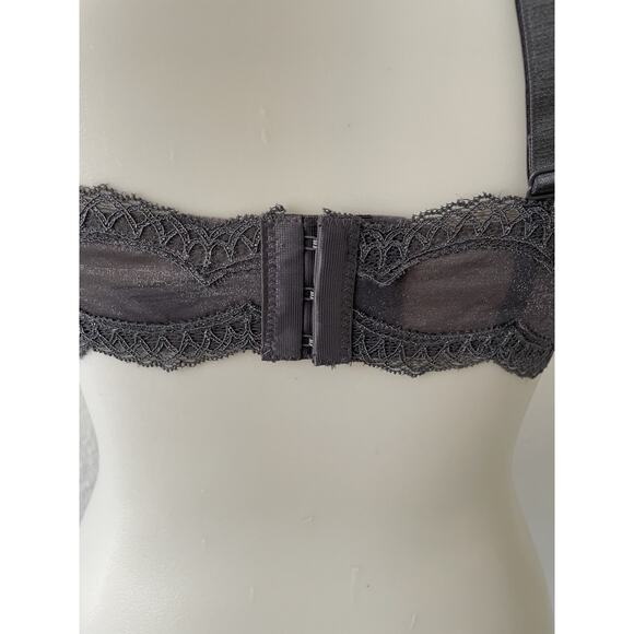 Kaviar Lingerie Bra High Neck Metallic Crochet Underwire - Picture 11 of 12